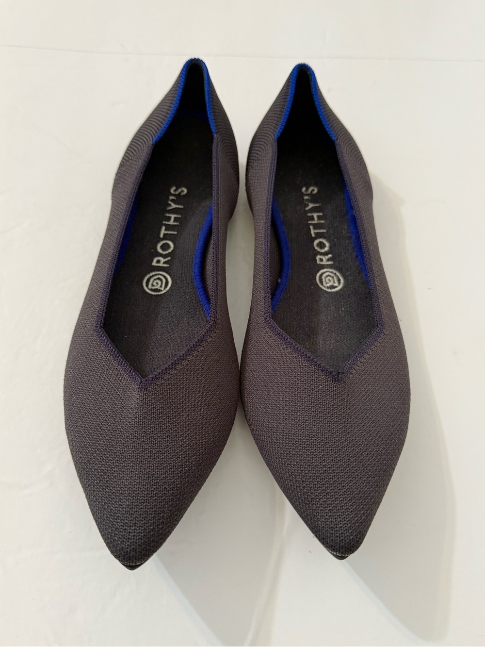 Rothy's The Point Pointed Knit Flats Dark Gray Size 9.5